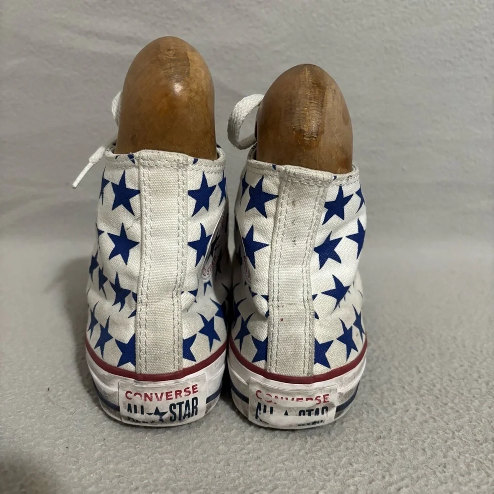 Converse Chuck Taylor All Star Red White Stars High-Top Sneakers sz 4 Juniors